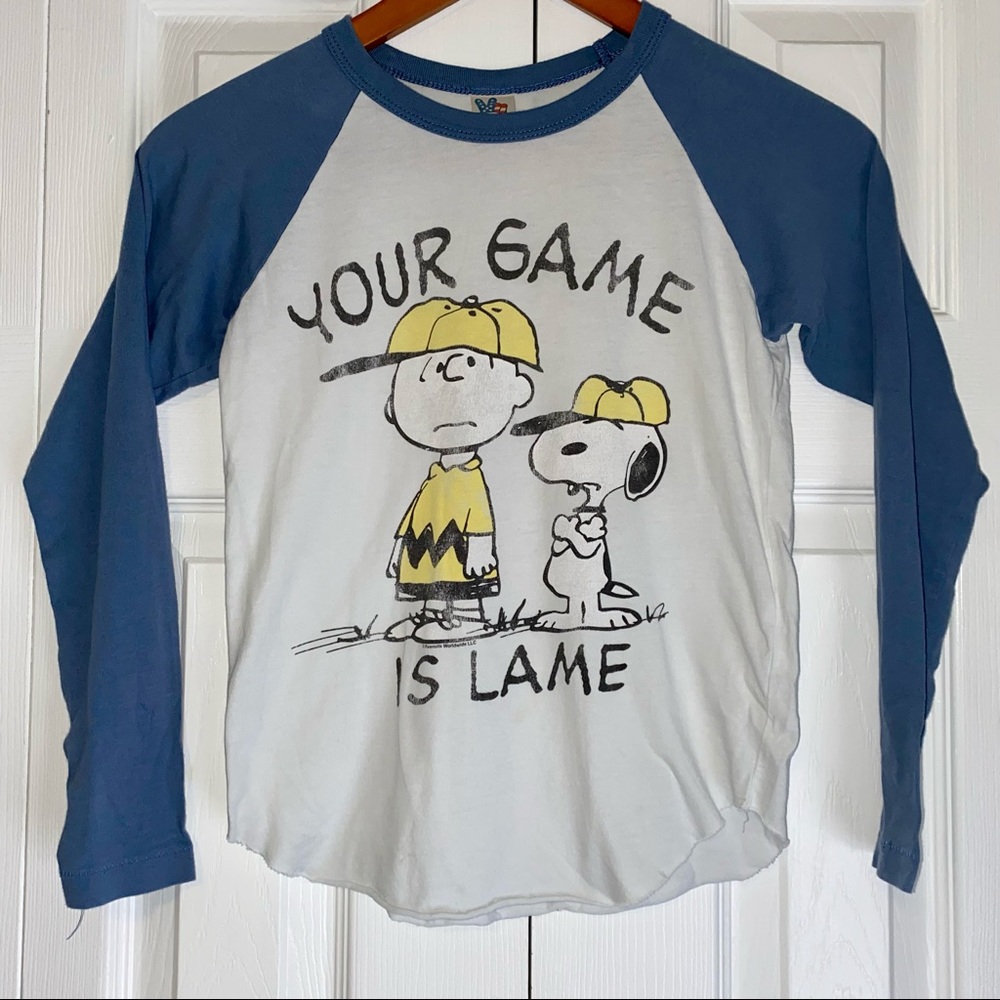 Baseball tee by Junk Food Charlie Brown Snoopy 6-7